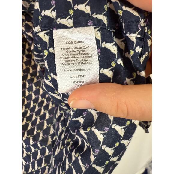 Talbots dog novelty print size 8P cotton button up - Picture 3 of 5